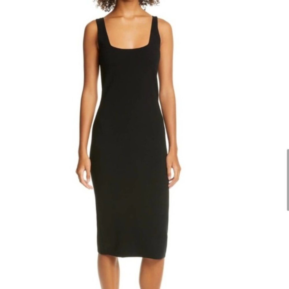 - NWT Vince Sweater Knit Lined Tank Square Scoop Neck Black Dress XL